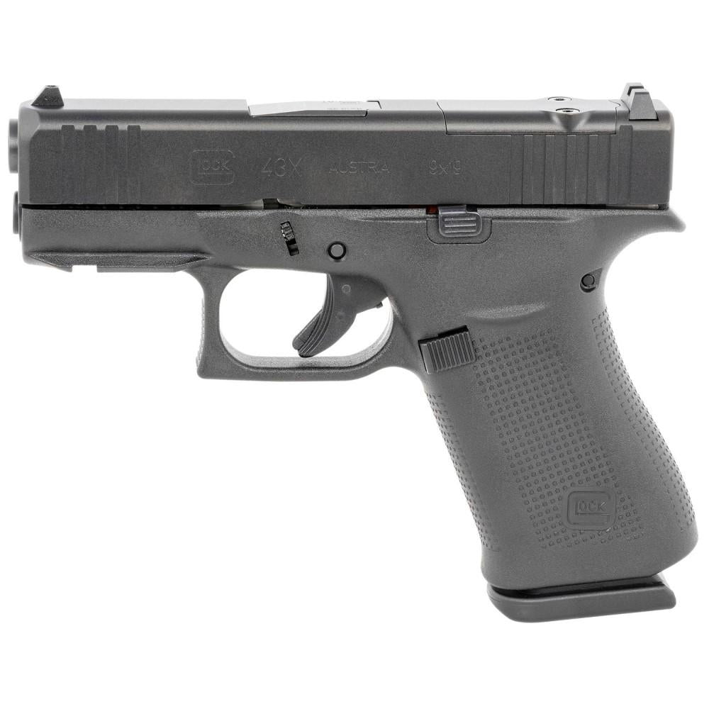 Glock 43x MOS Subcompact Handgun 9mm Luger 10rd Magazines (2) 3.41" Barrel Black Front Rail